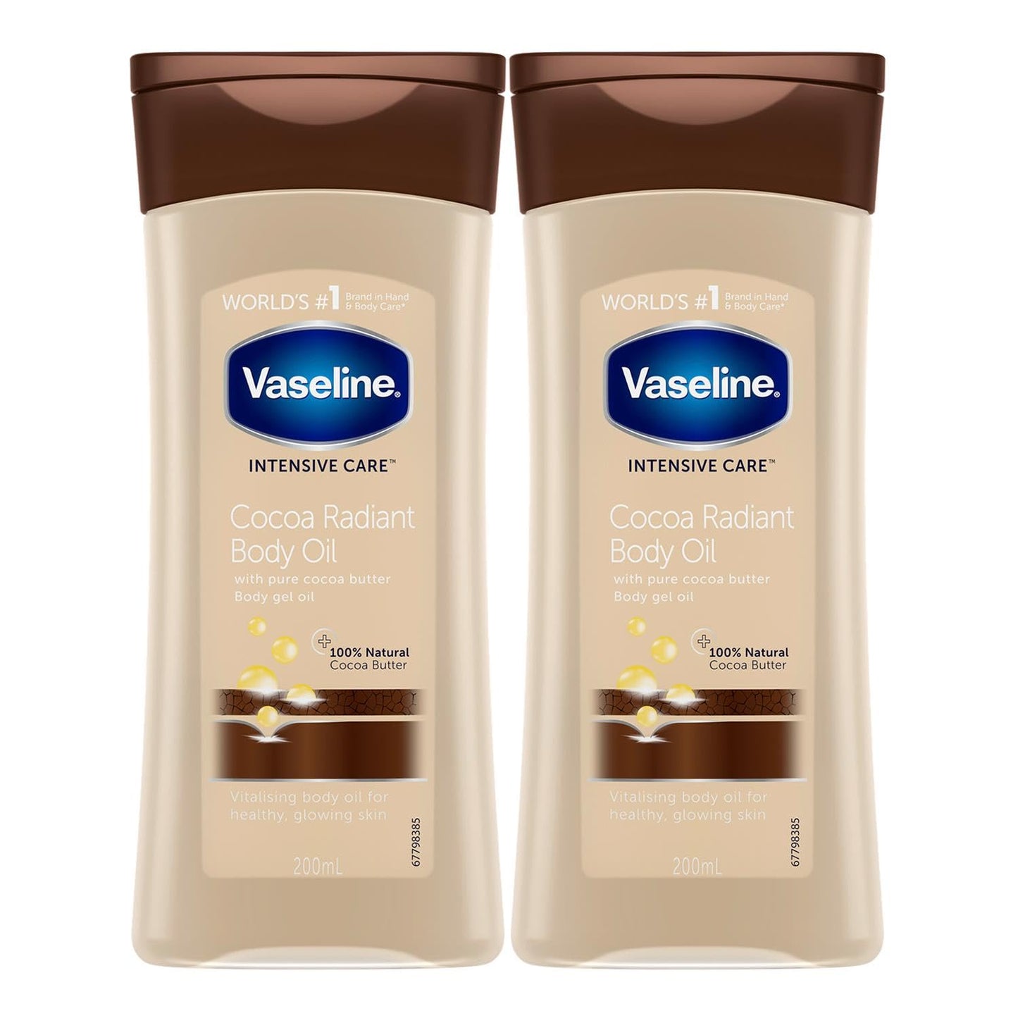 Vaseline Total Moisture Cocoa Radiant Body Gel Oil 2 x 200ml