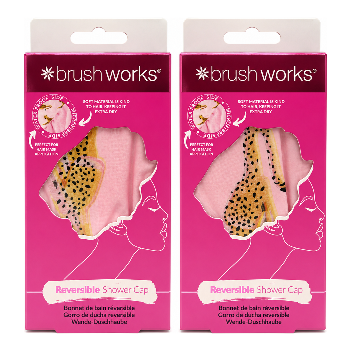 Brushworks Reverisible Shower Cap Two Pack