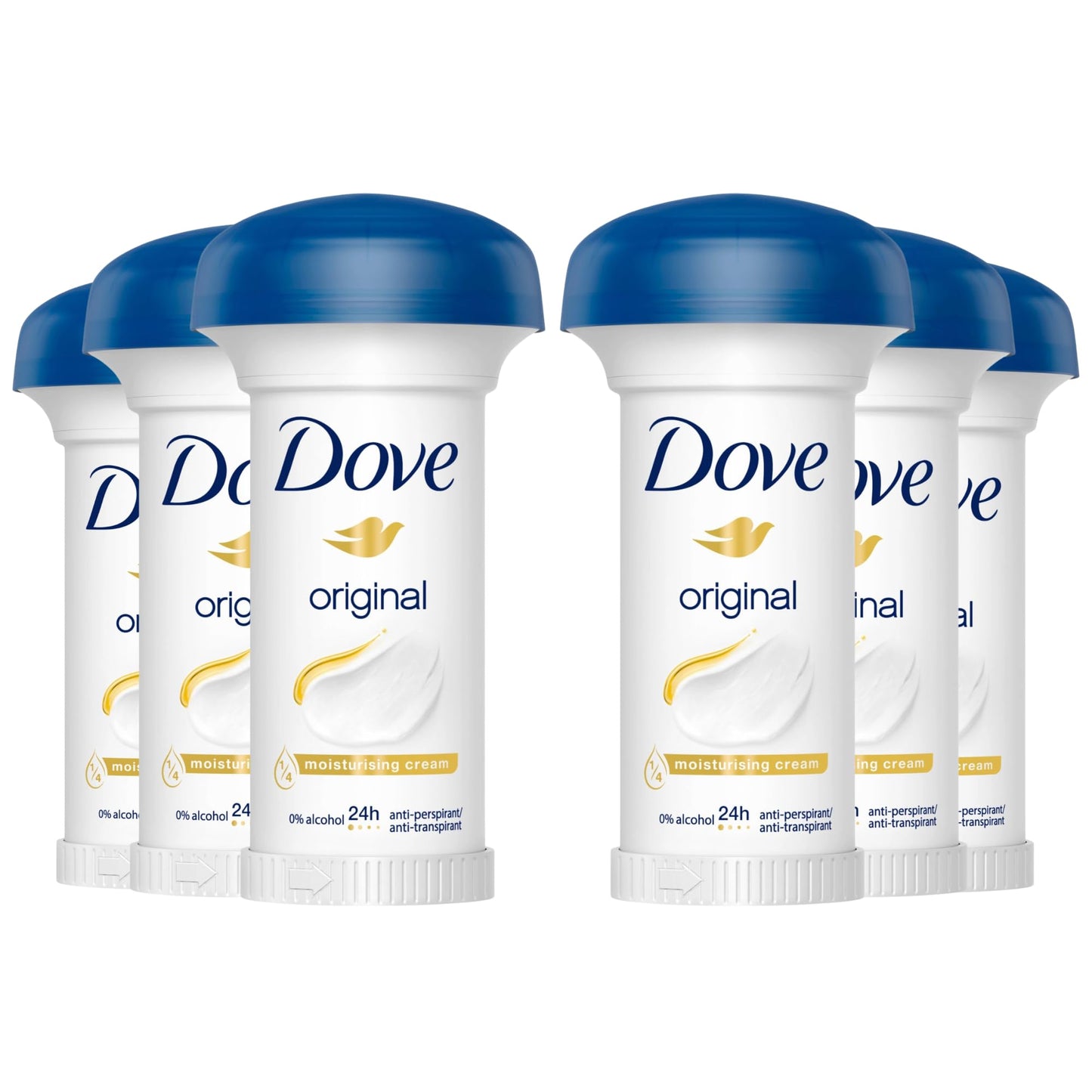 Dove Original Anti-Perspirant Deodorant Cream Mushroom 6 x 50 ml