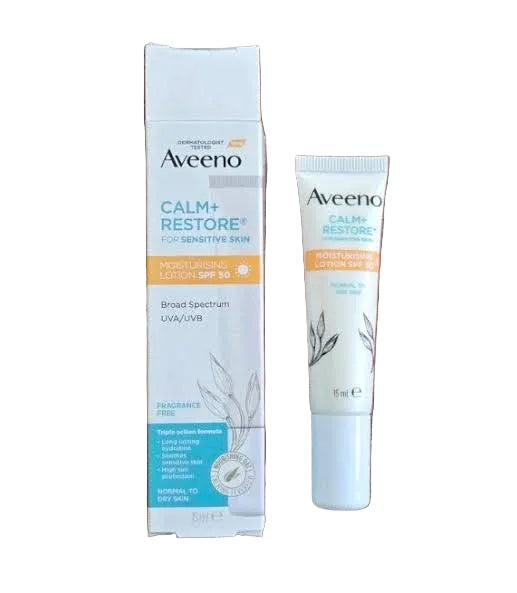 Aveeno Calm Restore Moisturising SPF 50 Borad Spectrum UVA/UVB 15ml