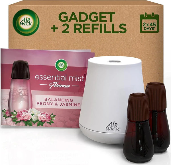 Air Wick Essential Mist Bundle Kit "Peony & Jasmine" 1 Device & 2 Refills